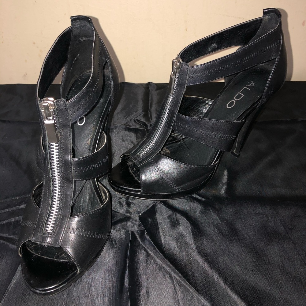 Black Zipper Heels